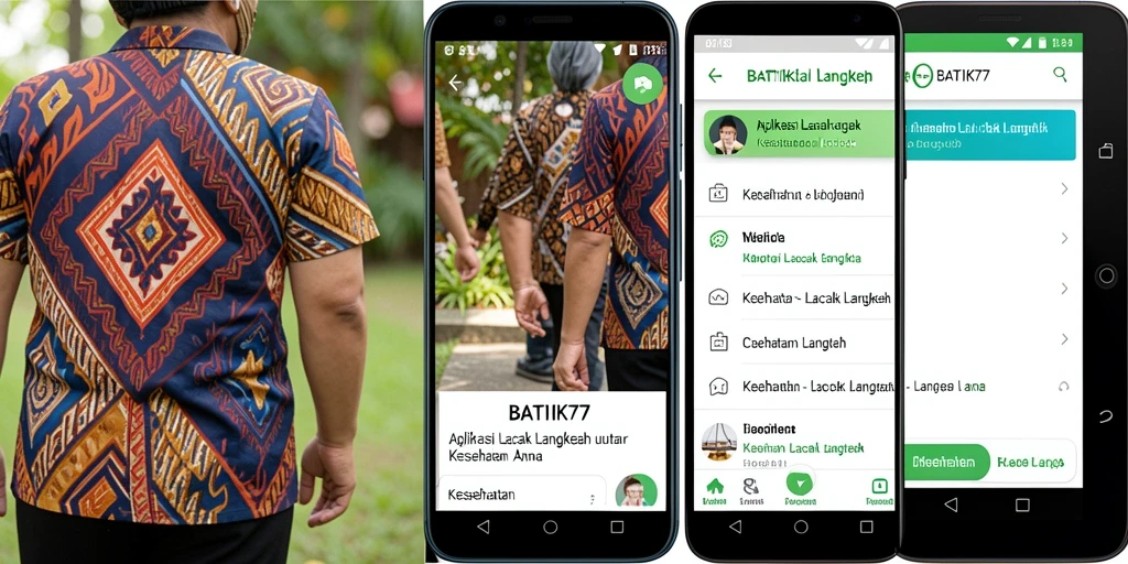 Tampilan antarmuka utama BATIK77 dengan fitur pelacakan langkah.