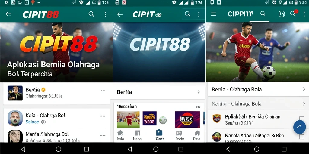 Antarmuka modern dan mudah digunakan untuk berita olahraga bola.