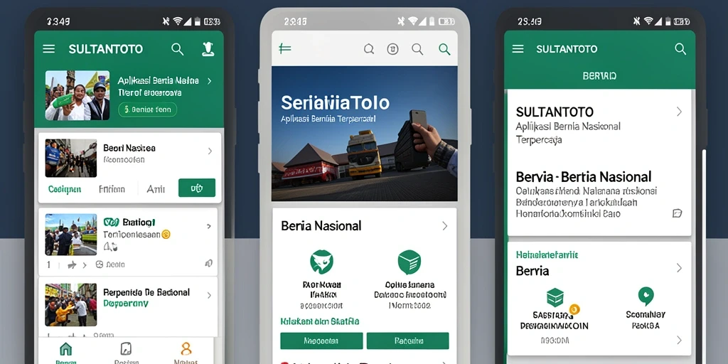 Tampilan antarmuka aplikasi SULTANTOTO yang menarik dan informatif.