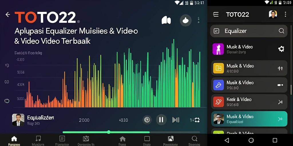 Tampilan antarmuka aplikasi Equalizer TOTO22 yang menarik dan interaktif.